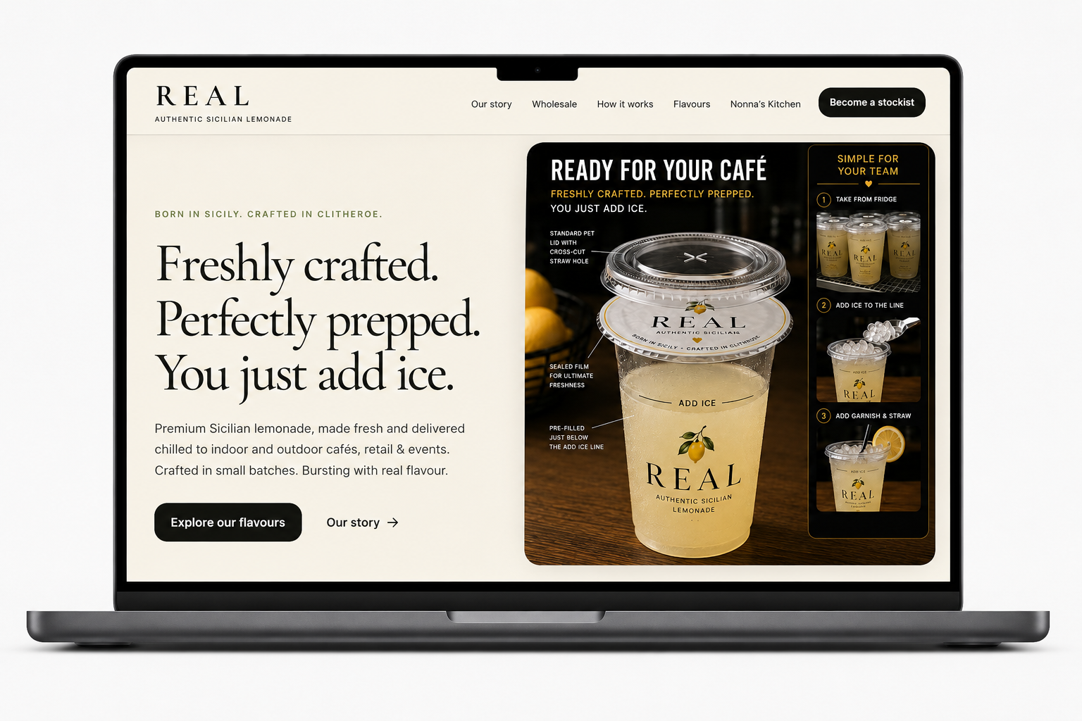 Real Lemonade website design by StrongOrigin