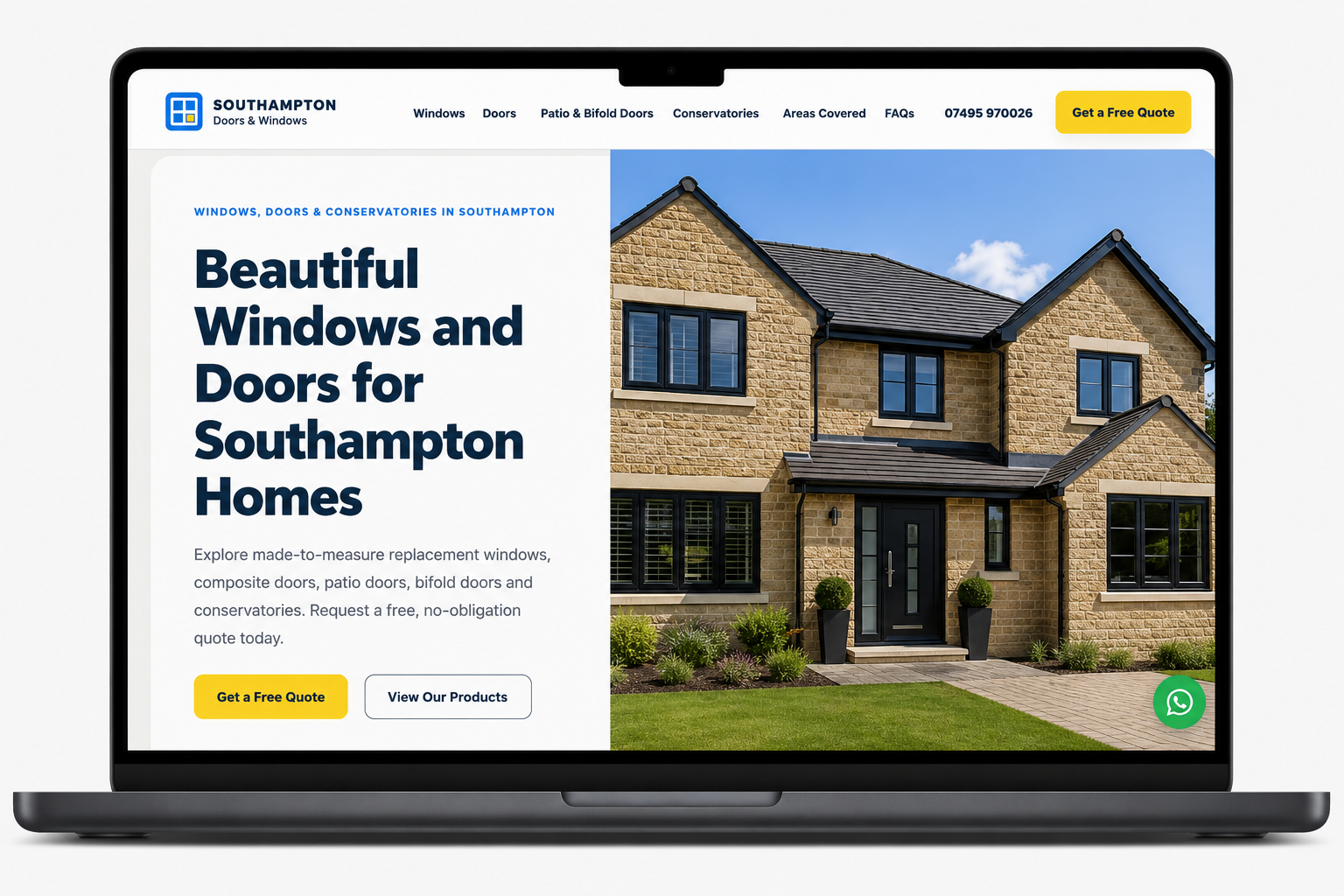 Southampton Doors and Windows website design