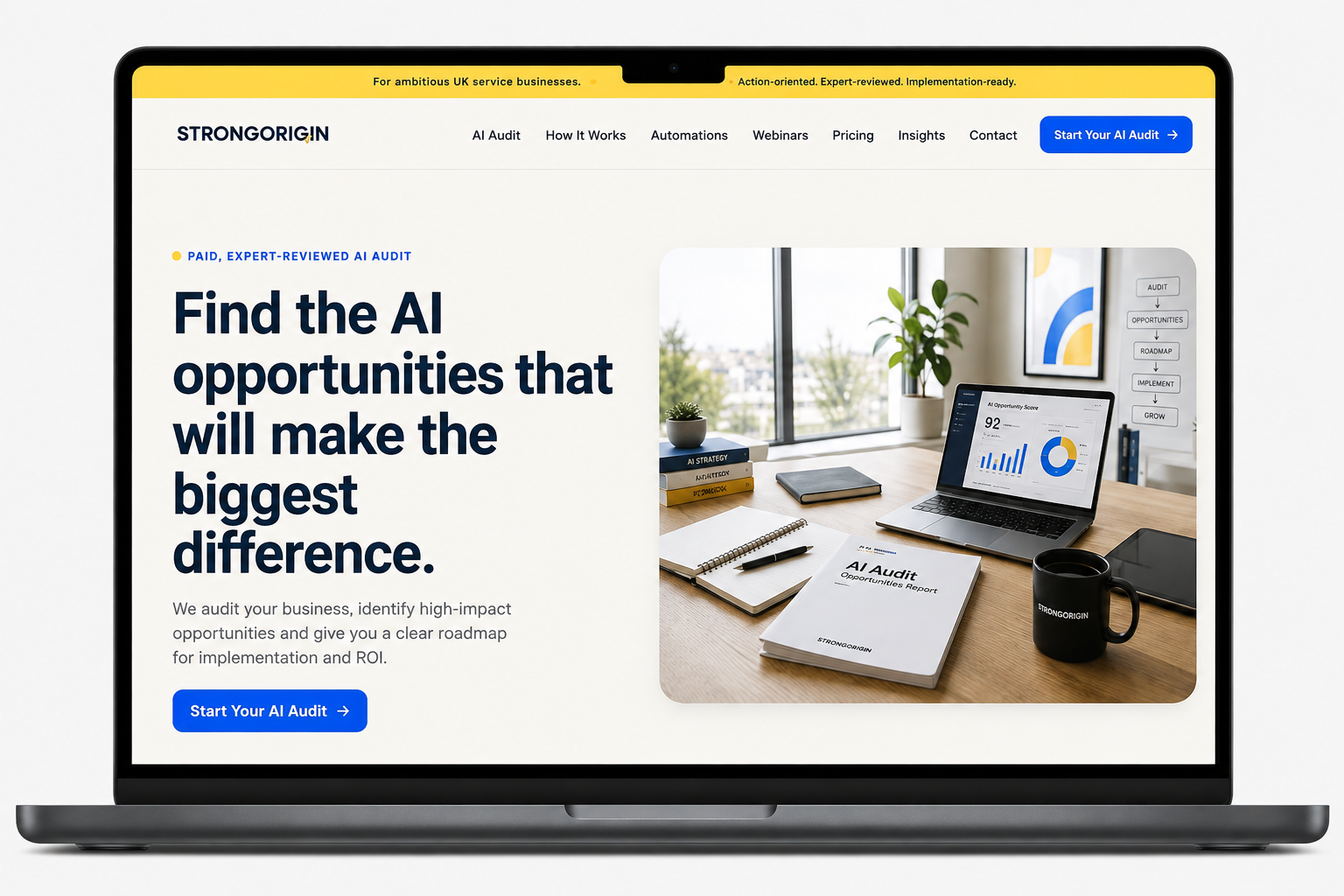 StrongOrigin AI consultancy website