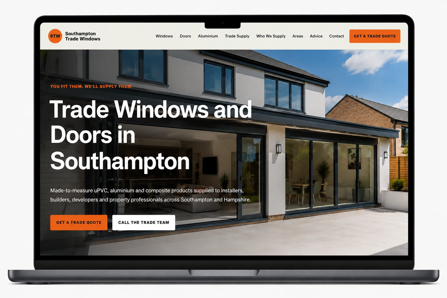 Southampton Trade Windows website designed by StrongOrigin